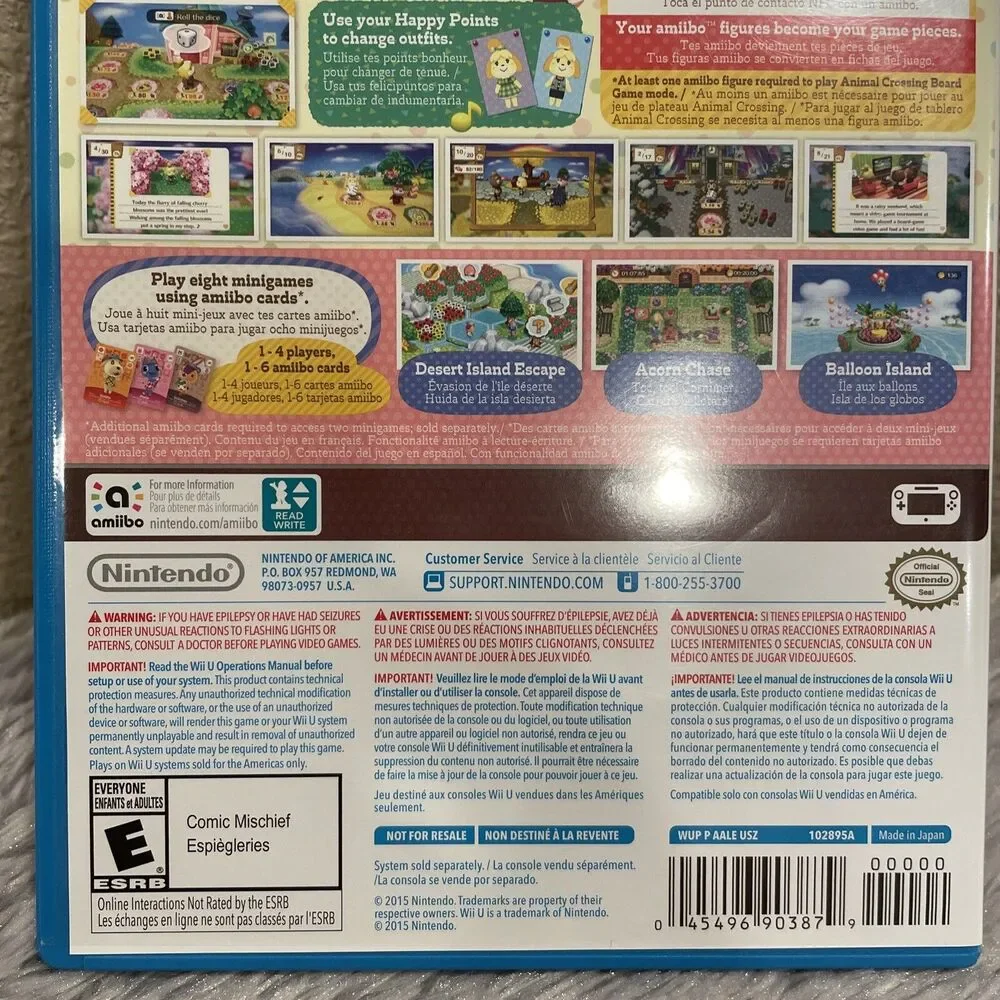Animal Crossing Amiibo Festival (Nintendo Wii U, 2015) Complete CIB